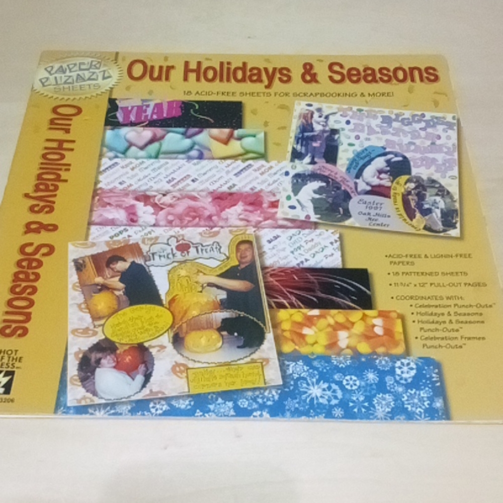 3/$15 Holidays & Seasons Scrapbook Paper 9 Sheets (half pack) 11.75" x 12"